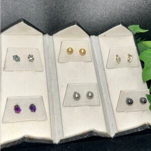 Bay Studio 6 Pair Post Earring Set - Swarovski Crystals & Majestic Faux Pearls